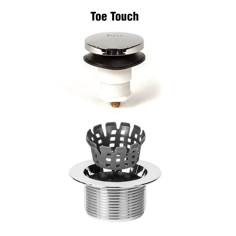 PermaFLOW Universal Toe Touch (Tip Toe, Foot Actuated) Bath Tub/Bathtub Drain Stopper includes 3/8" and 5/16" Fittings - Image 4